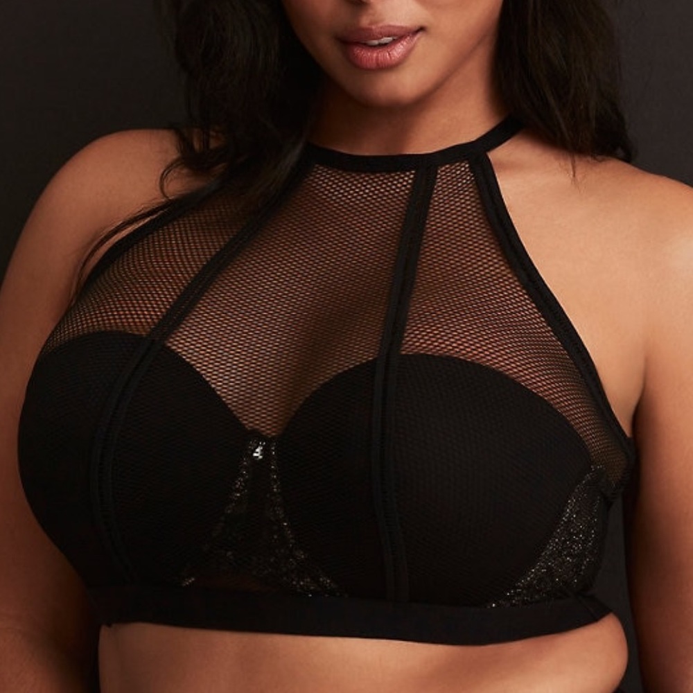 Torrid Sheer See through Mesh High Neck Bralette